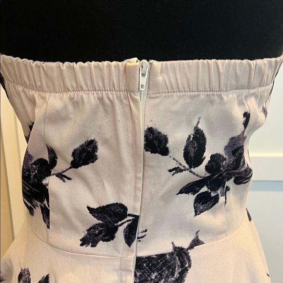 Ixia Floral Halter Mini Dress Black Strapless Size M - Picture 10 of 11